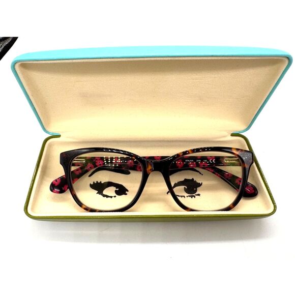 Kate Spade Tortoise Glasses w/ Floral Interior Includes Kate Spade Case - Picture 1 of 8